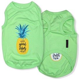 Parisian Pet Dog Tshirt - Embroidered “ Good Vibes “ Tank Top - 100% Cotton and Lightweight Dog Clothes - Sleeveless Tee Shirts - Machine Washable Shirt for Large Dogs - Pet Vest - 2XL