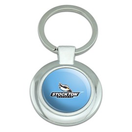 GRAPHICS & MORE Stockton University Primary Logo Keychain Classy Round Chrome Plated Metal