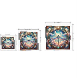 Dragonfly Pattern DIY Diamond Arts Colorful Painting Kit without Frame, DIY 5D Diamond Arts Colorful Painting Kit, Wall Art Decor for Home Living Room Bedroom:_Round 40x40cm_Dragonfly