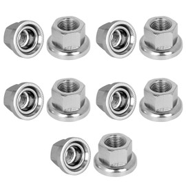 Pack of 10 Bicycle Axle Nuts, M9 Bicycle Wheel Nuts Flange Axle Nut Replacement for Bicycle Mountain Bike Cycling