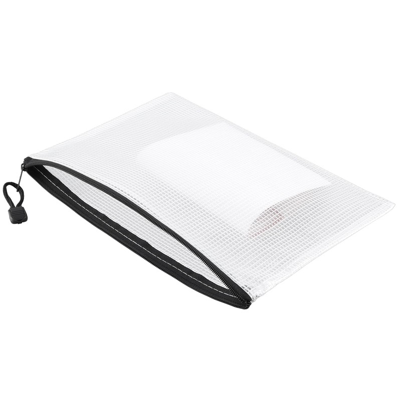 SINJEUN 30 PCS A5 Plastic Wallets, Mesh Zipper Pouch Bag