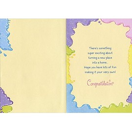 Designer Greetings Paint Brushes and Rollers with Glitter New Home Card