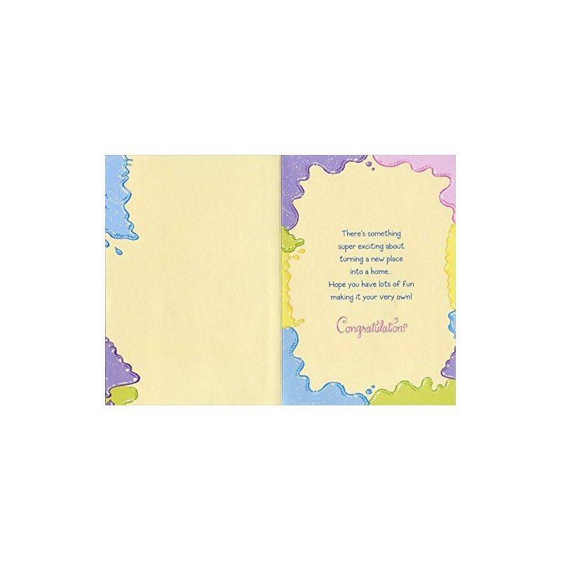 Designer Greetings Paint Brushes and Rollers with Glitter New Home