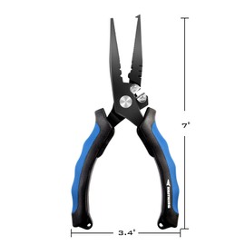 KastKing Intimidator Fishing Pliers, Corrosion Resistant Teflon Coated Fishing Tools, Tungsten Carbide Cutters, Saltwater Resistant Fishing Gear.
