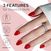 modelones Kit de uñas postizas semitransparentes ovaladas cortas en rojo