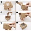 PIQIUQIU Brown Kraft Paper Gift Boxes for Pastries with Window