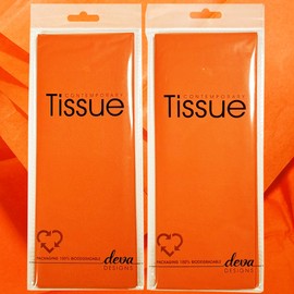Orange Tissue | 8 Sheets of Tissue Paper | 2 Packs, Each with 4 Sheets Premium Quality Tissue | Biodegradable Packaging | Each Sheet 50x70cm, Ideal for Gift Wrapping and Crafting