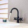 Derengge Matte Black Bathroom Sink Faucet,2 Handle Single Hole Vanity