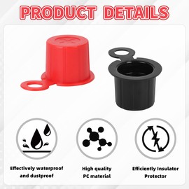 Battery Terminal Covers 6PCS Car Battery Top Post Cap with Shim Vehicle Battery Terminal Insulator Protector for Automotive, RV and Boat