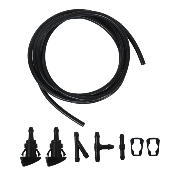 Car Windshield Washer Nozzles Kit Fluid Hose Connector Set Fit