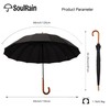 SoulRain 16 Ribs 48" Stick Umbrella Auto Open Solid Color