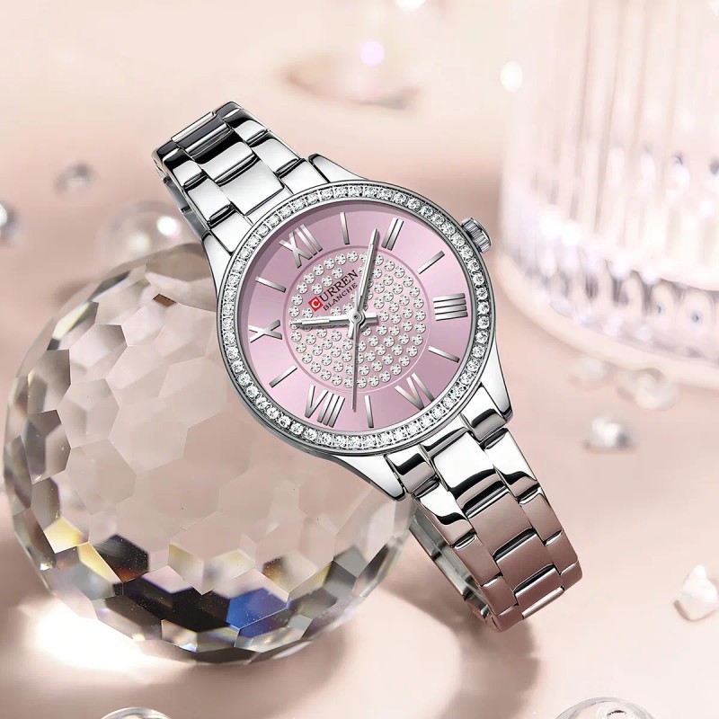 Reloj De Acero Inoxidable Elegante Para Mujer Curren . Fondo