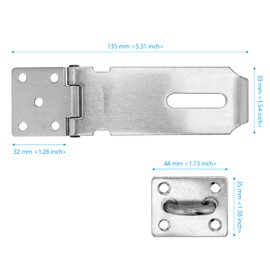 SEHOI 10 PCS Padlock Hasp Latch, Stainless Steel Padlock Hasp, Heavy Duty Security Hasp with Mounting Screws, Door Locks Hasp Latch for Doors and Cabinets
