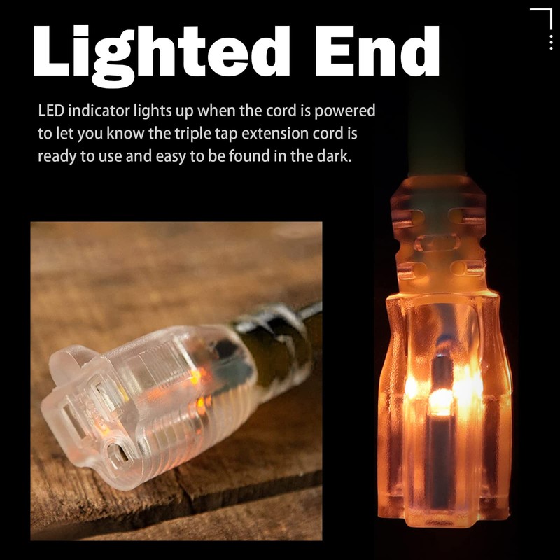 EP 15 Ft Lighted Outdoor Extension Cord - 12/3 SJTW