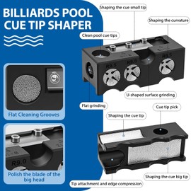 Eikovia 11-in-1 Billiards Pool Cue Tip Shaper, Pool Cue Tips Replacement Kit, Pool Cue Tips,Pool Cue Tip Tool for Replacement and Shaping Cue Tips