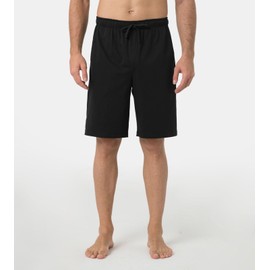 LAPASA 2 packs Men's Poly-cotton Lightweight Lounge Shorts M93 (M93 Black, Medium)
