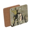 Cork Coasters - Banksy Girl Soldier Hunting Gun Graffiti Street