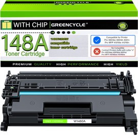 greencycle 148A with Chip Toner Cartridge Replacement Compatible for HP 148A Black Toner Cartridge Work with Laser Jet Pro 4001dw 4001dn 4001n MFP 4101fdw 4101fdn Ink Cartridge(1PCS,with Chip)