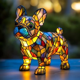 wioilyoy Dog lamp,French Bulldog Lights,Dyed Resin Desktop Night Lights,Cute Pet Dog Theme LED Table Lamps,Vintage Lights Home Decor,Animal Series Art Night Lights,Christmas Gifts, (French Bulldogs)
