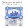 Water Cooling Flow Meter Transparent PMMA Computer Accessories G1/4 Thread(Blue