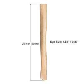 uxcell 20 Inch Wood Long Replacement Handle Curved Replaceable Handle for Axe Hammer Flat Square Eye Oak Wood