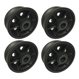 4 Heavy Duty Caster Wheels Set 4" 5" 6" 8" V-Groove Wheel Set with Bearing & Kit (4" Bearing)