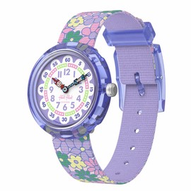 Flik Flak Unisex Kids Watch Casual Purple Bio-sourced Quartz Flower Fields