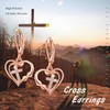 Cross Earring 925 Sterling Silver Rose Gold Heart Infinity Earring