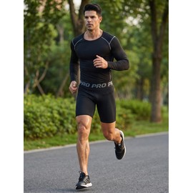 LANBAOSI 3 Pezzi Pantaloncini Compressione Uomo Pantaloncini Boxer Sportivi per Corsa Palestra Allenamento Sportivi Attillati ad Asciugatura Rapida e Traspiranti