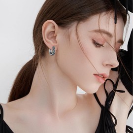 SHEAISRS Celtic Earrings 925 Sterling Silver Nordic Viking Earrings Jewelry Gift for Women Men Hoop earrings