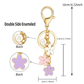 Fashion Keychain for Women Cute Stainless Steel Keychain Initial Letter Keys Charm Gifts