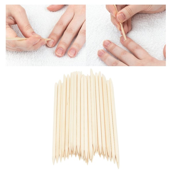 50pcs Wooden Cuticle Pushers Nail Cuticle Stick,Double Heads Multi Functional Cuticle Pusher Remover Nail Cleaning,Manicure Pedicure Tool for Pusher Remover Manicure Art Pedicure(4.5 Inches)