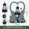 yiilead 10.6" Solar Elephant Garden Statue,Heart Elephant Lawn Decorations Outdoor,Unique