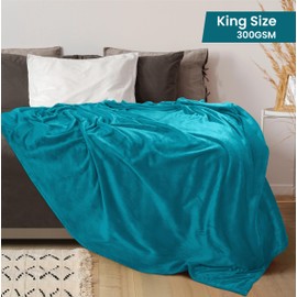 Utopia Bedding Utopia Bedding Fleece Blanket King Size Turquoise 300GSM Luxury Anti-Static Fuzzy Soft Microfiber Bed Blanket (90x102 Inch)