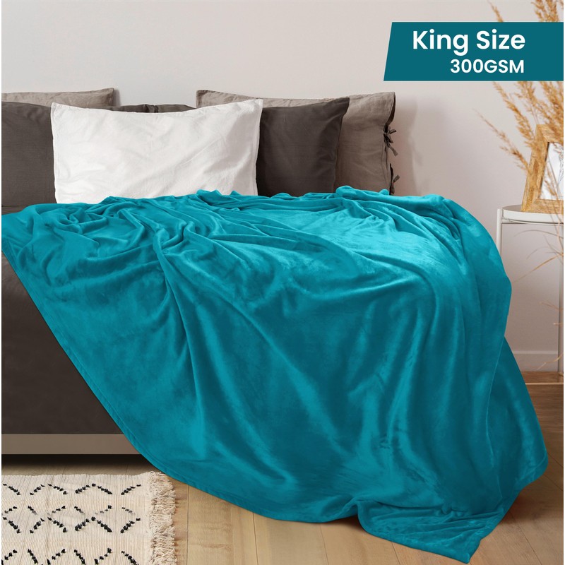 Utopia Bedding Utopia Bedding Fleece Blanket King Size Turquoise 300GSM