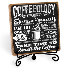 Coffee Lover Gifts for Women Men, Funny Coffee Bar Accessories, Table Decorations Supplies, Desk Shelf Cubicles for Coffee Bar Decoration, Coffee Decor Sign