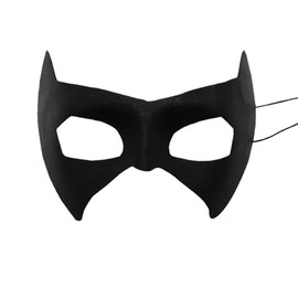 GRUKFE Venetian Bat Eye Mask, Black Plastic Costume Mask, Adult Size, Dress Up Accessories