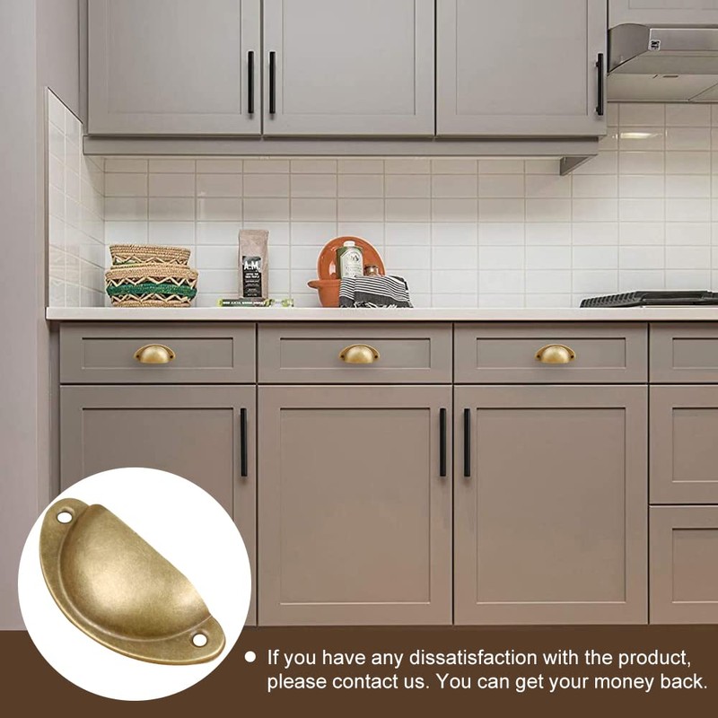 Bowarepro Antique Half Moon Kitchen Furniture Knobs Cabinet Shell Pull