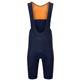 LE COL Men’s Sport Cargo Thermal Bib Shorts | Fleece Lined Cycle Shorts | Padded Chamois Cycling Pants Gel Inserts | XS - 3XL (US, Alpha, Large, Regular, Regular, Navy/Saffron)