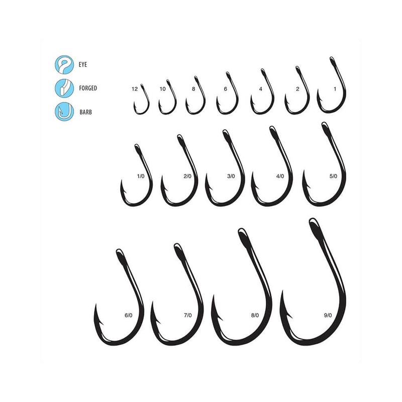 Live Bait Hook, Size: (25 Pack) NS Black, 1/0