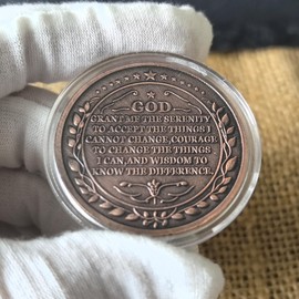 LZWIN Serenity Prayer Sobriety Chip – Grateful I Am Alive Inspirational Coin AA Medallion