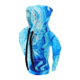 HOPESPANNER Universal 16x11cm/6.3"x4.33" Gear Shift Knob Cover Decoration Stick Shifting Handle Protector Polyester 1 Pc Hoodie Style Light Blue Deep Blue