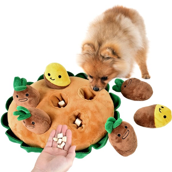 iLifeTech Dog Snuffle Mat with 6 Carrots, Plush Puzzle Toys