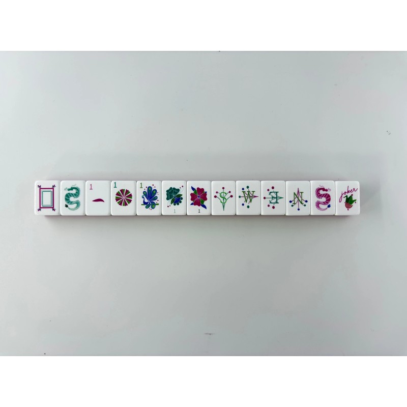 1-3/16" 30mm 4-Layer Engraved American Mahjong Set 160-Tile Heavyweight Magenta