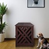Casual Home Wooden Lattice Pet Crate, End Table, Espresso