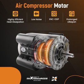maXpeedingrods 3.7 HP Single Phase Air Compressor Motor, 5/8" Shaft Electric Motor 56 Frame, 1.88" Shaft Length for Air Compressors
