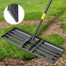 Lawn Leveling Rake, 6FT 26"x10" Leveling Rake with Smooth Rounded Edge, Heavy Duty Large Lawn Leveler for Landscaping, Yard Garden Golf Course, Soil Dirt Sand Leveling Tool