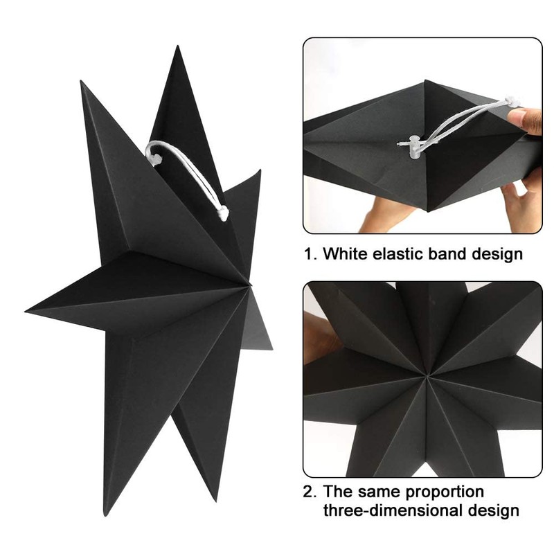 Christmas Folding Star, 7-Point Folding Stars Pack of 5, Paper