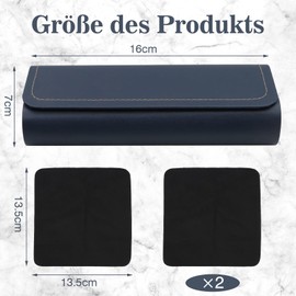 VEGCOO Hard Shell Glasses Case for Women, Glasses Case Leather Men, Suitable for Sunglasses, Myopia Glasses, Sports Glasses, Presbyopia Glasses, blue, m