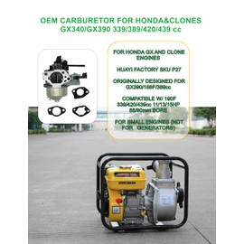 YAMAKATO Huayi P27 Predator 420cc Carburetor 16100-ZF6-V01 for Honda and Clone GX390 GX340 11hp Predator 13hp Pressure Washer Snow Blower Mini Bikes…